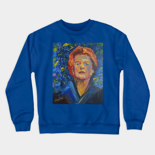 Margaret Thatcher colourful portrait Crewneck Sweatshirt by artsale